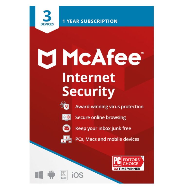 McAfee Internet Security | 3 Device, 1 Year
